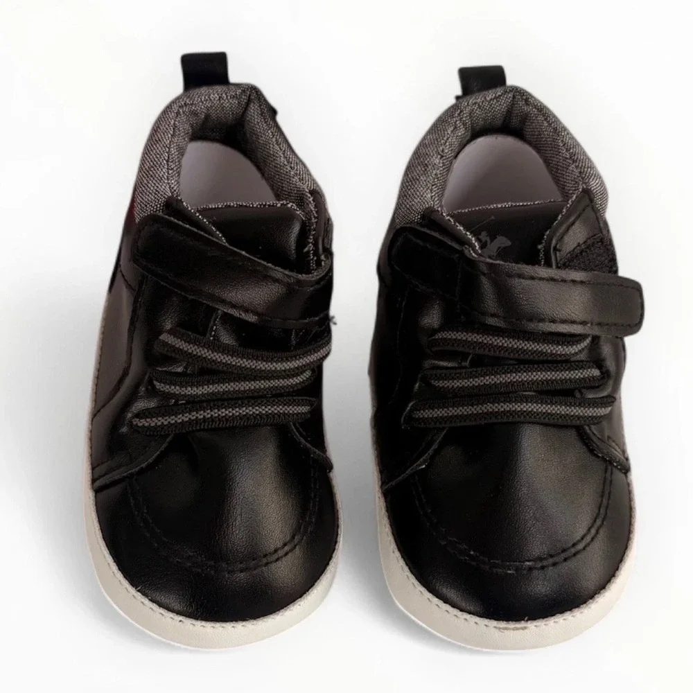 Josmo Unisex Baby Sneakers Size 4‎ Infant Slip On Casual Crib Shoes Black